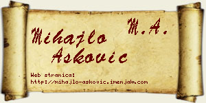 Mihajlo Ašković vizit kartica